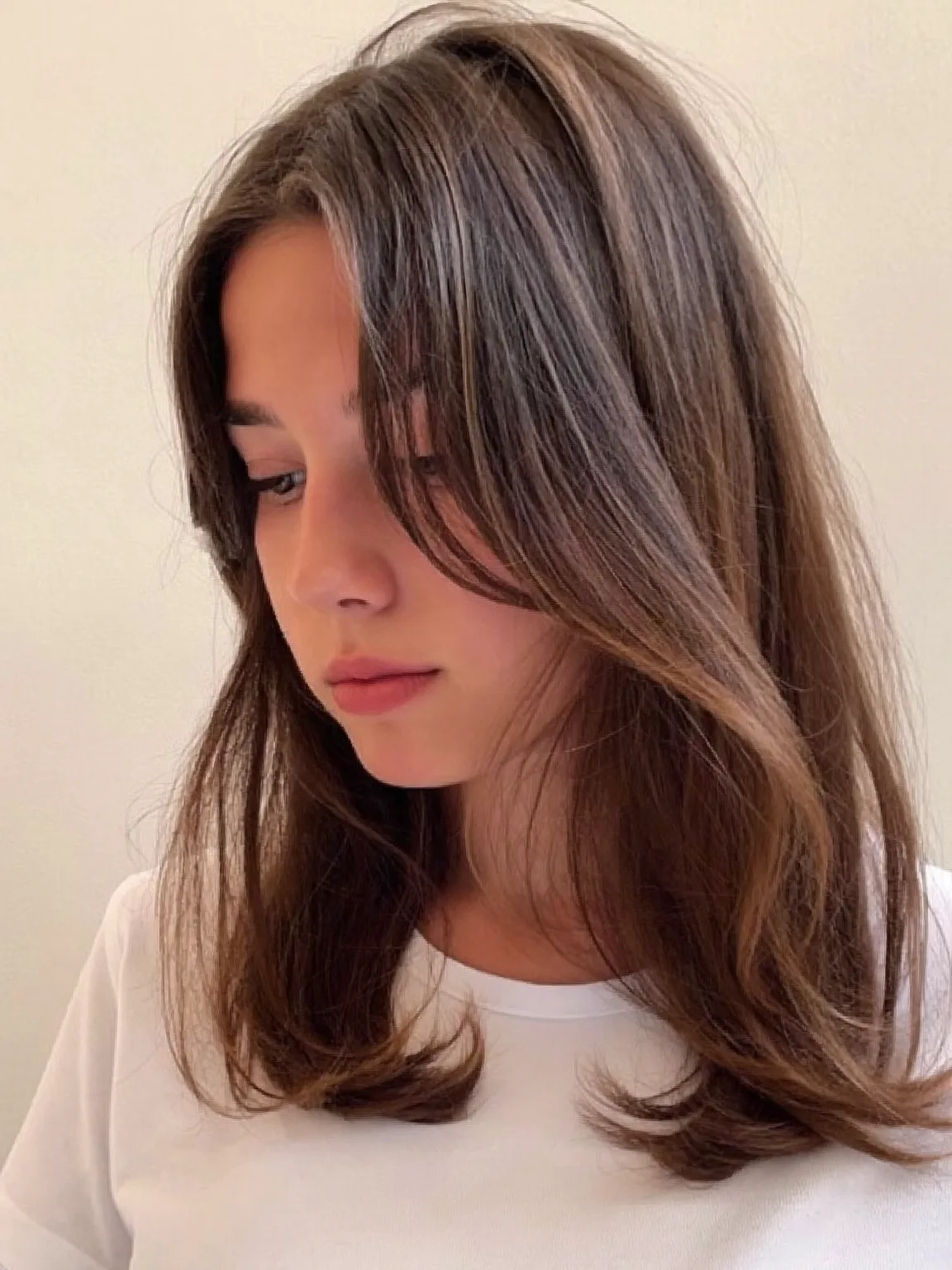 Soft Shoulder-Length Layers with Warm Chestnut Brown